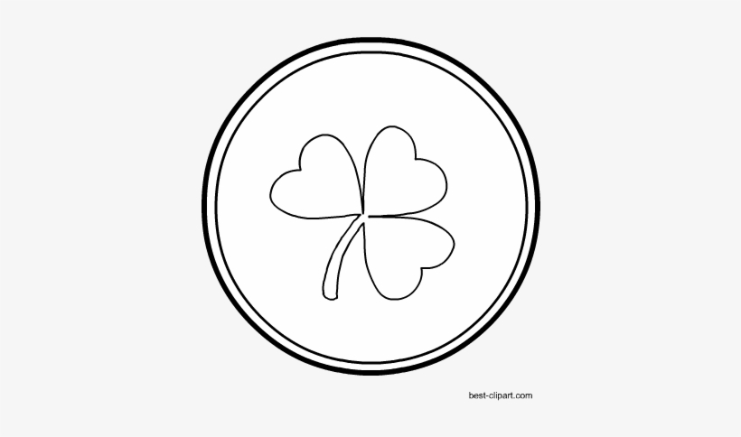 Free Black And White Coin Clip Art For Saint Patrick's - Saint Patrick's Day, transparent png #980498