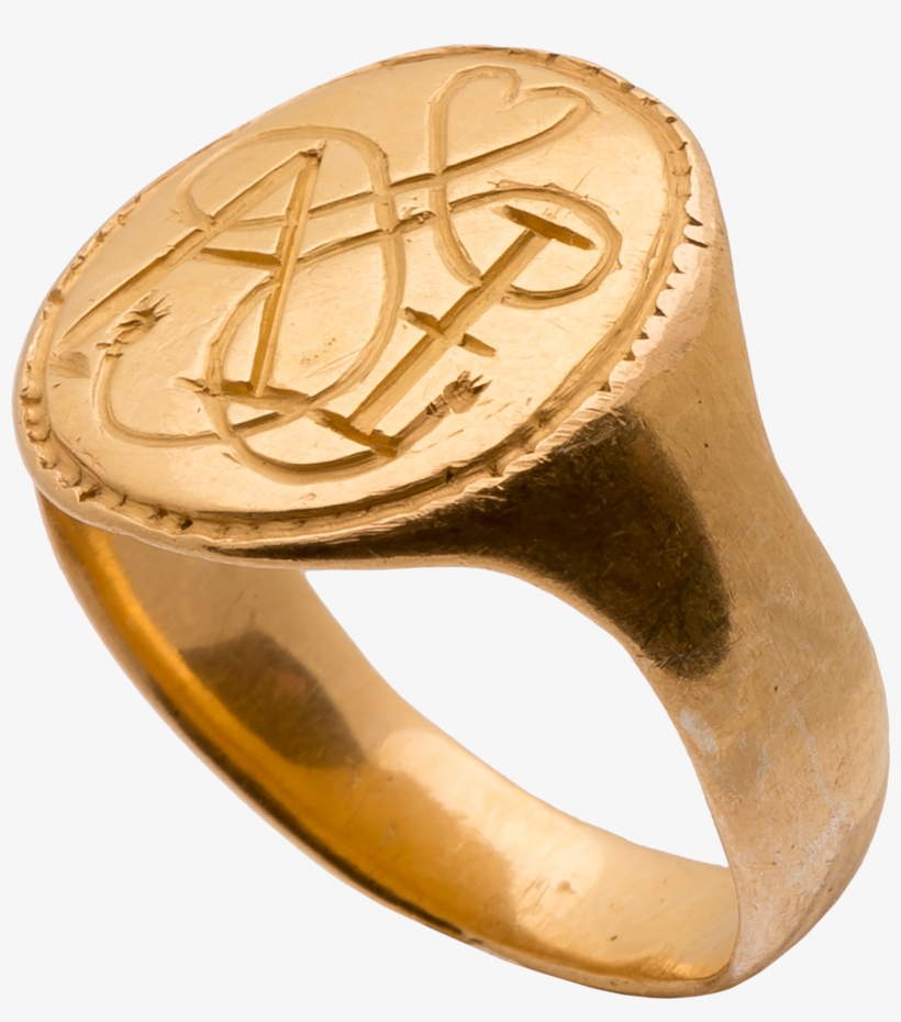 Signet Ring With True Lover's Knot And The Initials - Ring, transparent png #980547