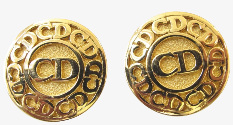 Christian Dior Logo Clip Earrings - Vintage Dior Earrings Cd, transparent png #980576