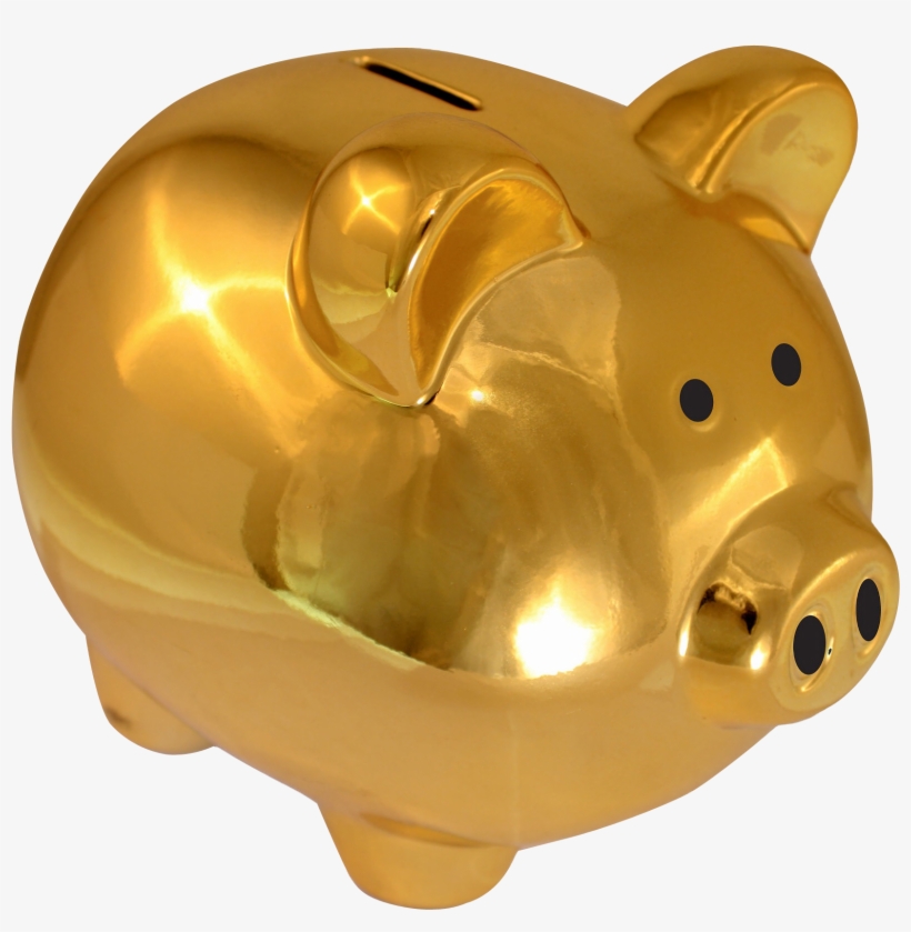 Piggy Bank Gold Transparent - Piggy Bank Png, transparent png #980601