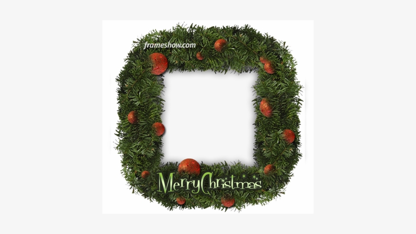 Christmas Garland Photo Frame Ecard - Garland Frame Christmas Png, transparent png #981234