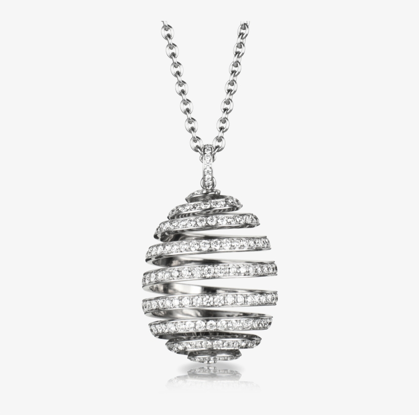 Diamond And White Gold Egg Pendant - Faberge Egg Pendants, transparent png #981804