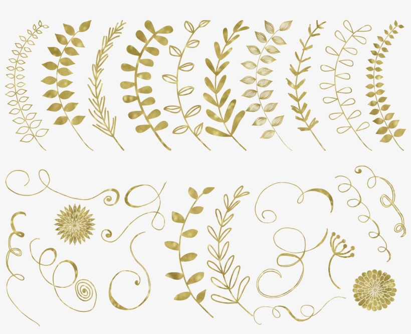 67 Gold Foil Elements Example Image - Gold Circle Floral Png, transparent png #982701