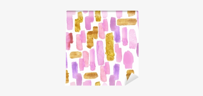 Pattern Of Gold And Watercolor Brush Stroke Wall Mural - Watercolor Painting, transparent png #982733