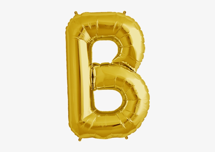 14inch Air-inflated Letter “b” Gold Foil Balloon - Foil Balloon Letter B, transparent png #982983