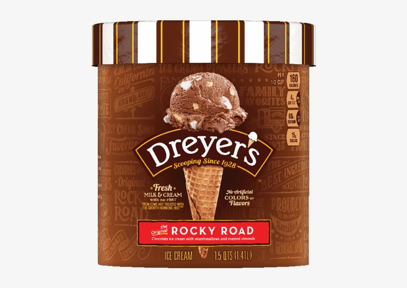 Rocky Road - Dreyer's Rocky Road Ice Cream, transparent png #983591