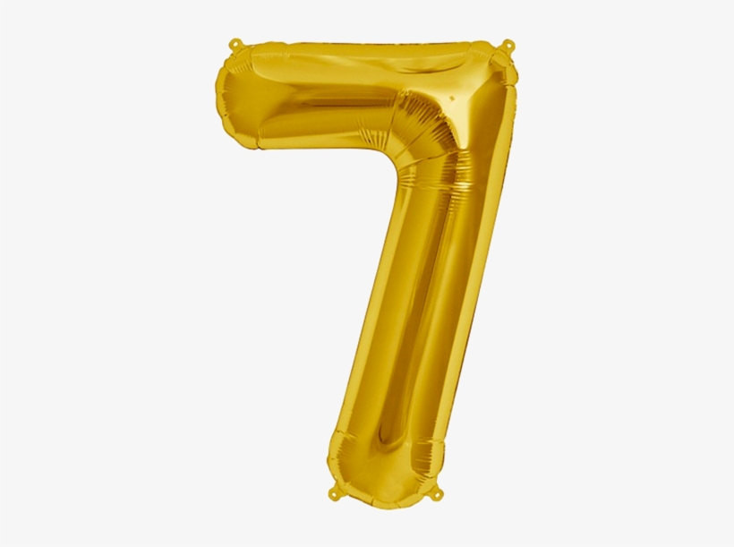 Foil - Number 7 Gold Balloon, transparent png #983650