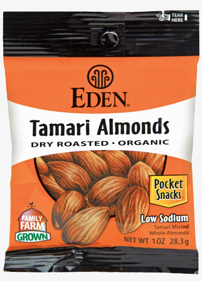 Healthy Office Snacks, Eden Tamari Almonds - Eden Almonds, Tamari, Organic - 1 Oz, transparent png #983871