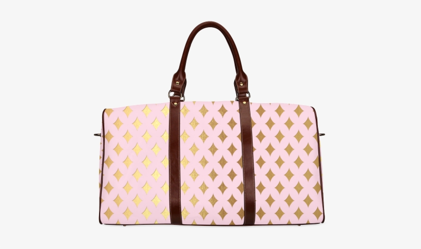 Gold Foil Pattern On Pink Waterproof Travel Bag/small - Sirenbucks Tattoo Fashion Designed Waterproof Travel, transparent png #983985