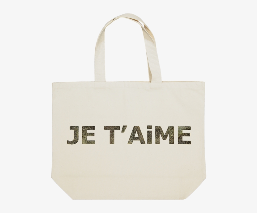 Je T'aime Grand Canvas Bag In Natural With Gold Foil - Grand Canvas Bag - Je T'aime Natural, transparent png #984100