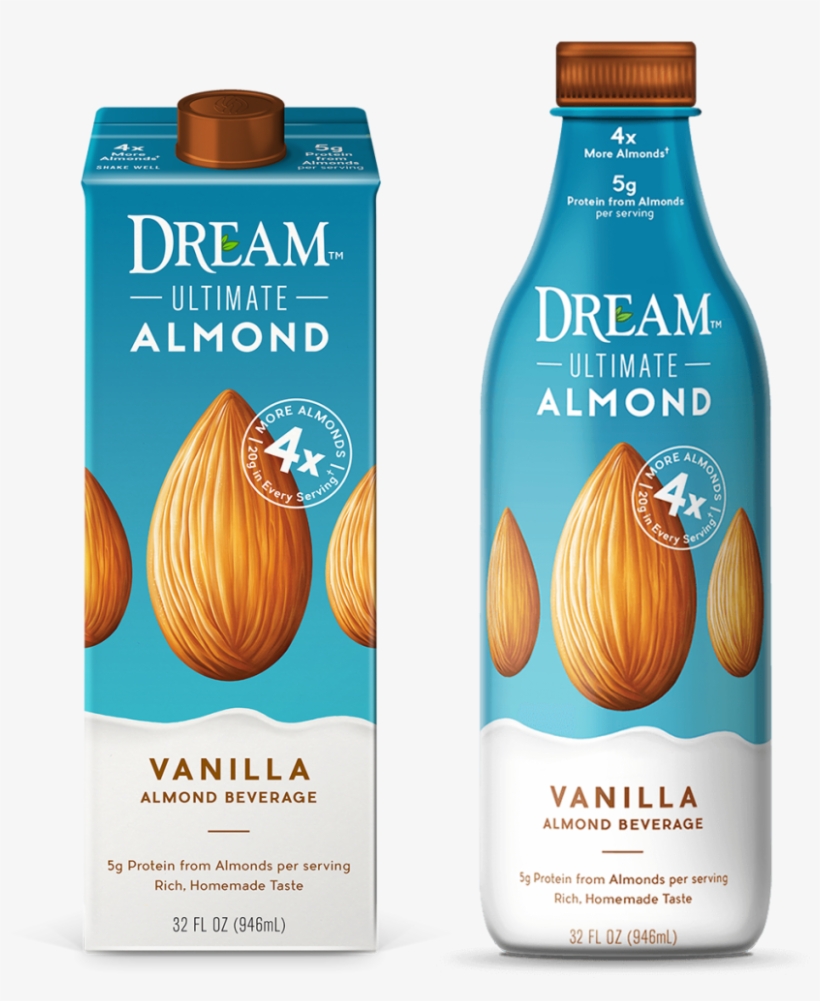 Vanilla Almond Beverage - Almond Dream Milk New, transparent png #984145