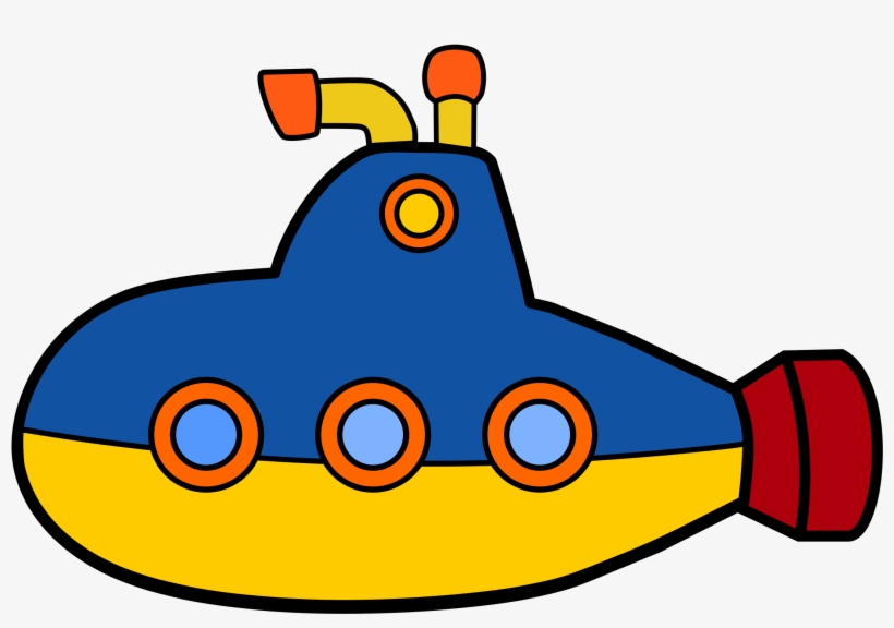 Alphabet Word Images Amarillo Blue El Mar - Cute Submarine Clipart, transparent png #985988