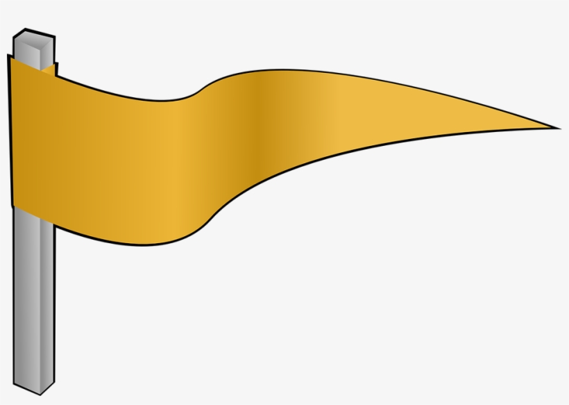 Pennant Banner Cliparts - Gold Flag Transparent, transparent png #986112