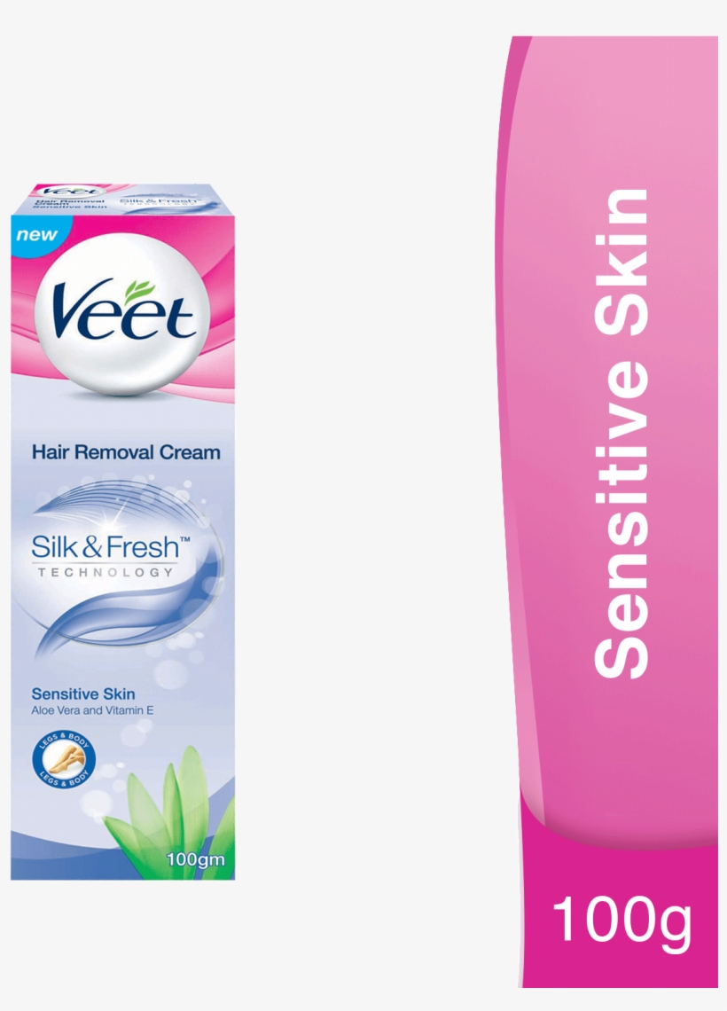 Veet Silk & Fresh Hair Removal Cream For Sensitive - Veet Hair Removal Cream Silk & Fresh, transparent png #986199