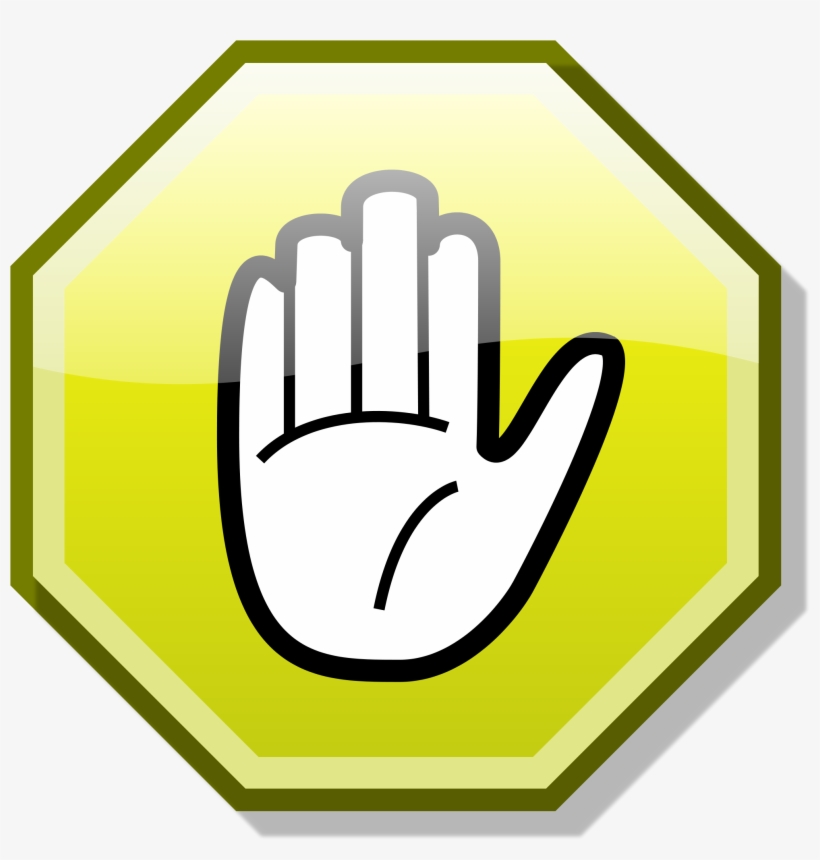 Open - Yellow Stop Hand, transparent png #986643