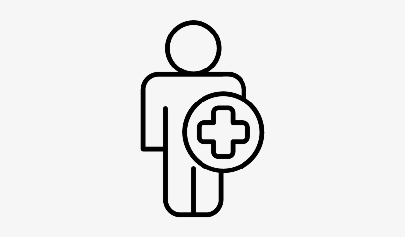 Cross In A Circle On A Human Body Silhouette Vector - Outline Of First Aid, transparent png #986734