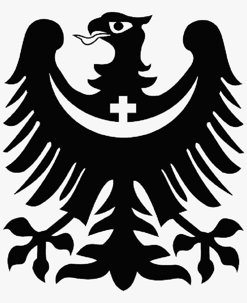 Cross, Silhouette, Eagle, Crescent, - Coat Of Arms Of Wrocław, transparent png #986987