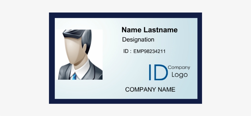 Simple Id Card With Cool Blue Border - Id Card Green Design, transparent png #987076