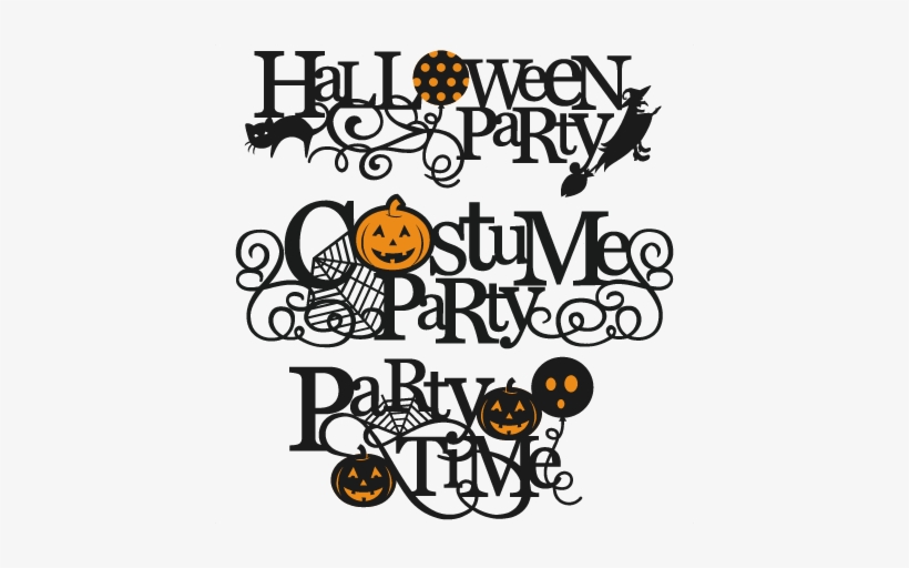 Halloween Party Titles Svg Scrapbook Title Svg Cutting - Halloween Party Title, transparent png #987591