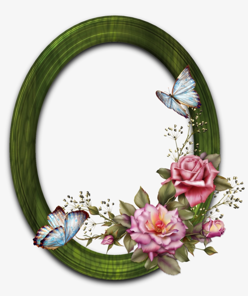 Floral Round Frame Png Transparent - Round Photo Frame Transparent Png, transparent png #988591