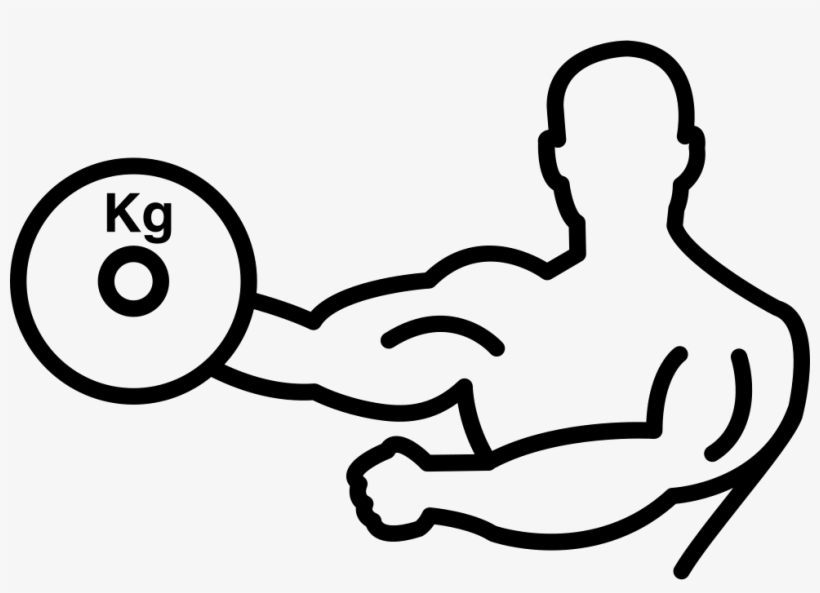 Bodybuilder Carrying Weight On One Hand Outline Comments - Halteres Png Desenho, transparent png #989075