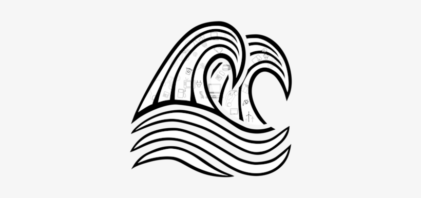 Line Art Wind Wave Drawing Breaking Wave - Wave Clip Art Black And White, transparent png #989213