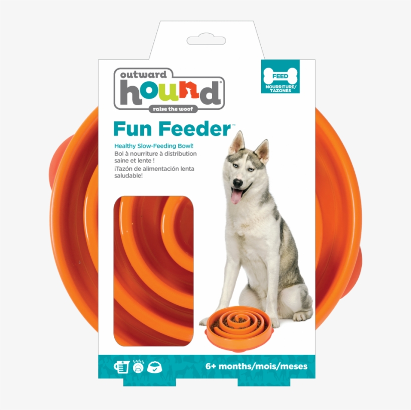 Outward Hound Fun Feeder Dog Bowl Coral Orange-a165857 - Slo Bowl Outward Hound, transparent png #989755