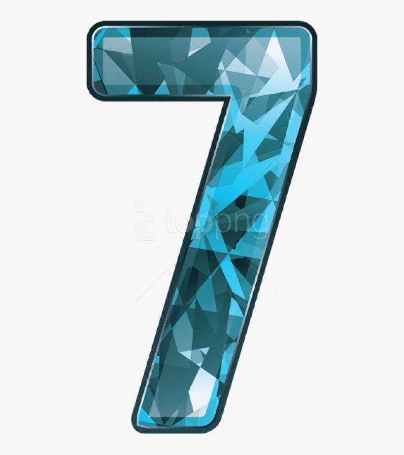 Free Png Download Blue Crystal Number Seven Clipart, transparent png #9801532