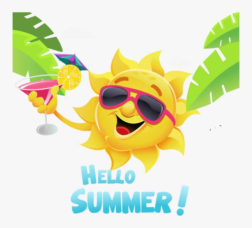 Summer Great Sun Illustration Element Fresh Cartoon - Hello To Summer, transparent png #9802249