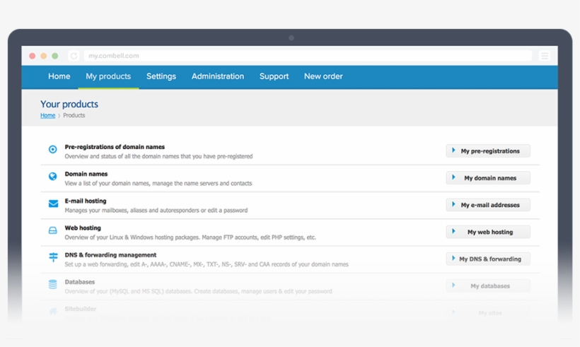 Our Own Combell Control Panel - Combell Controlepaneel, transparent png #9802807