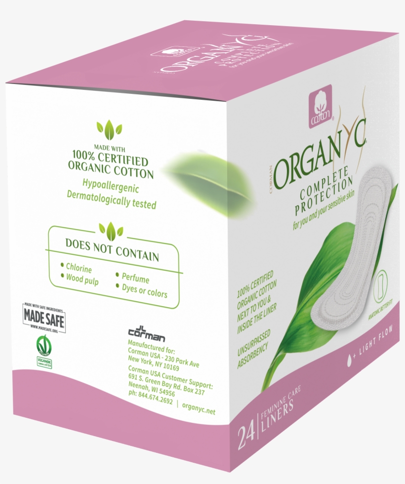Organyc 100% Certified Organic Cotton Panty Liner, - Box, transparent png #9802939