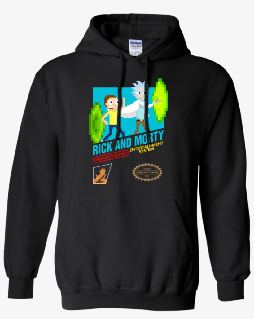 Rick And Morty Nes Cartridge With Logos T-shirt - Hoodie Harry Potter Sweatshirts, transparent png #9802984