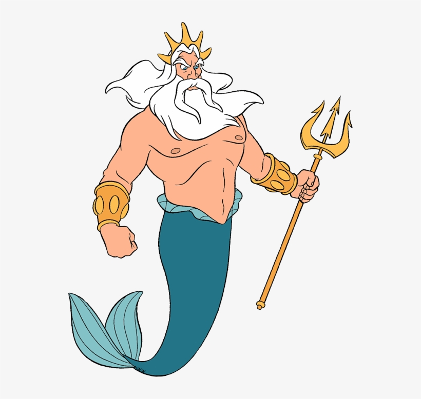 Stern Triton - Disney Clipart King Triton, transparent png #9803602