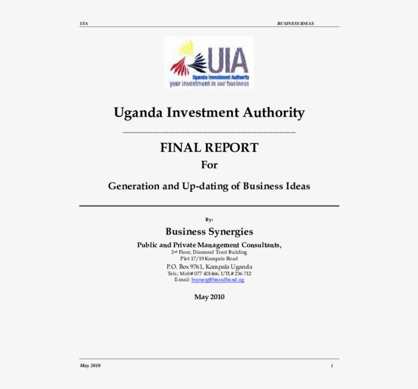 Pdf - Uganda Investment Authority, transparent png #9804683