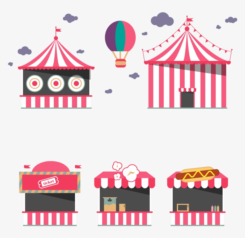 Amusement Park Circus Clip Art - Amusement Park Clipart Png, transparent png #9805866