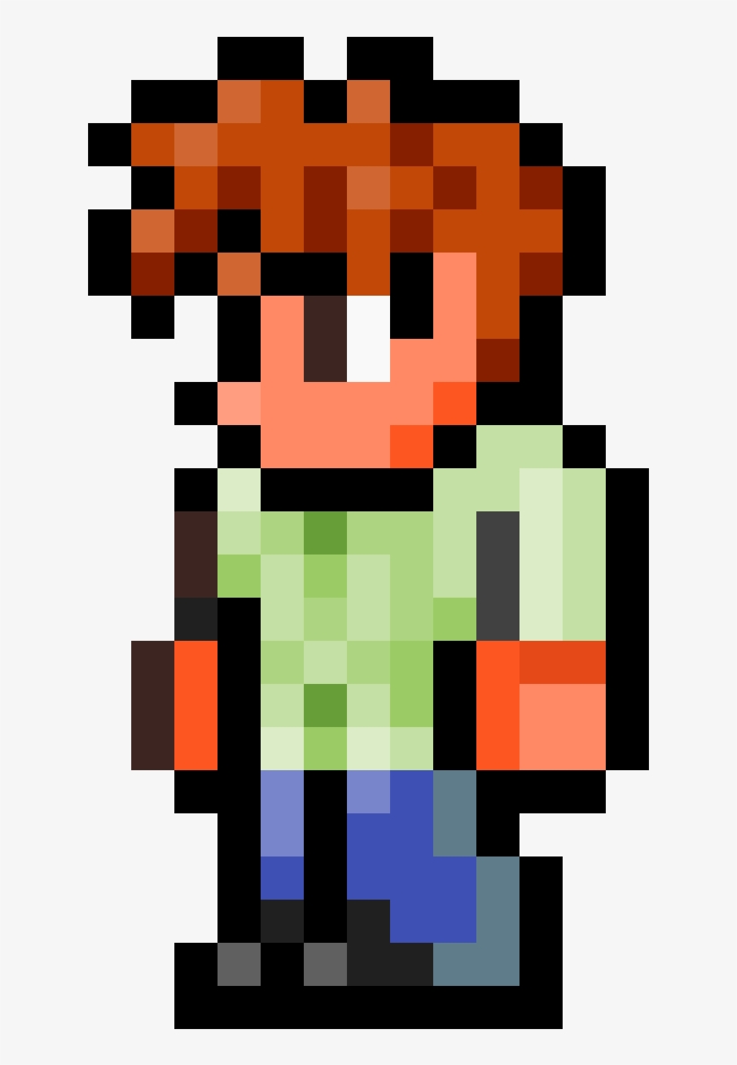 Guide From Terraria - Terraria Guide Pixel Art, transparent png #9806791