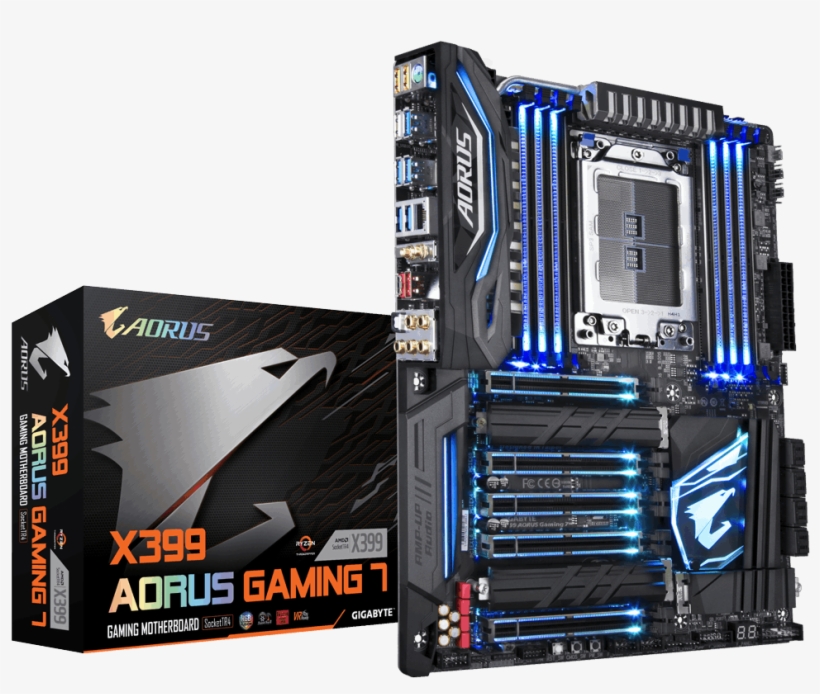 Motherboard - Gigabyte X399 Aorus Gaming 7, transparent png #9807786