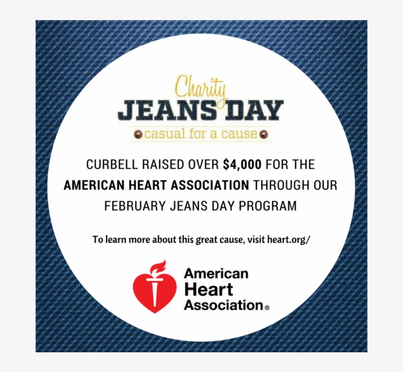 Charity Jeans Day American Heart Association - American Heart Association, transparent png #9808035
