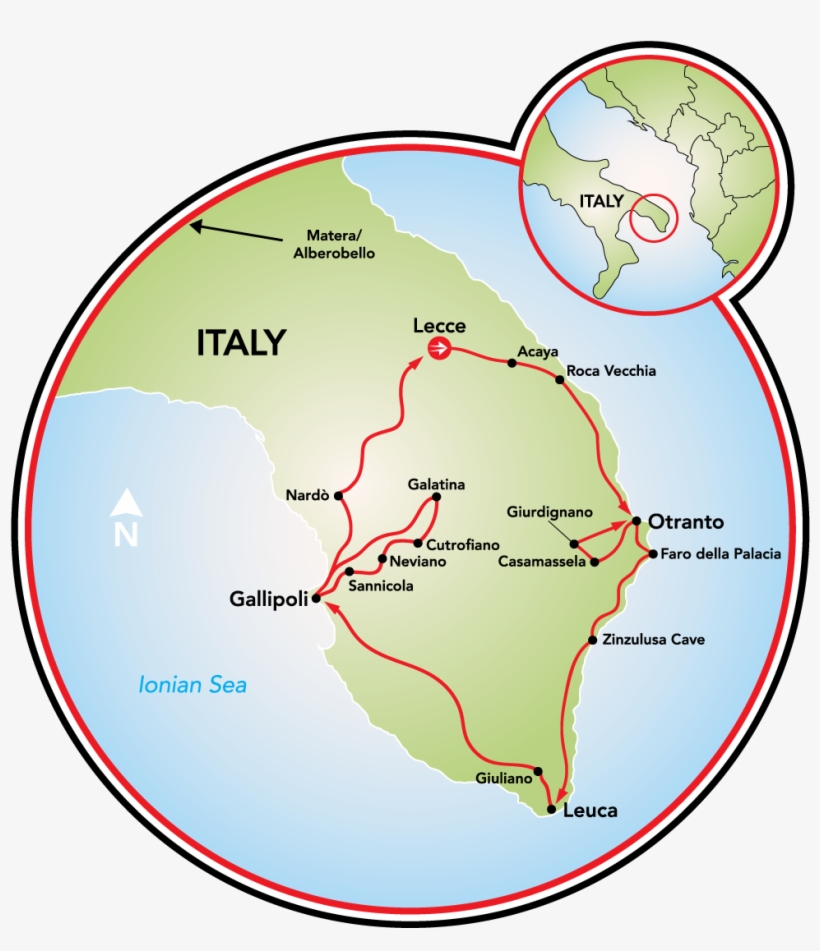 Heel Of Italy Map - Map, transparent png #9808642