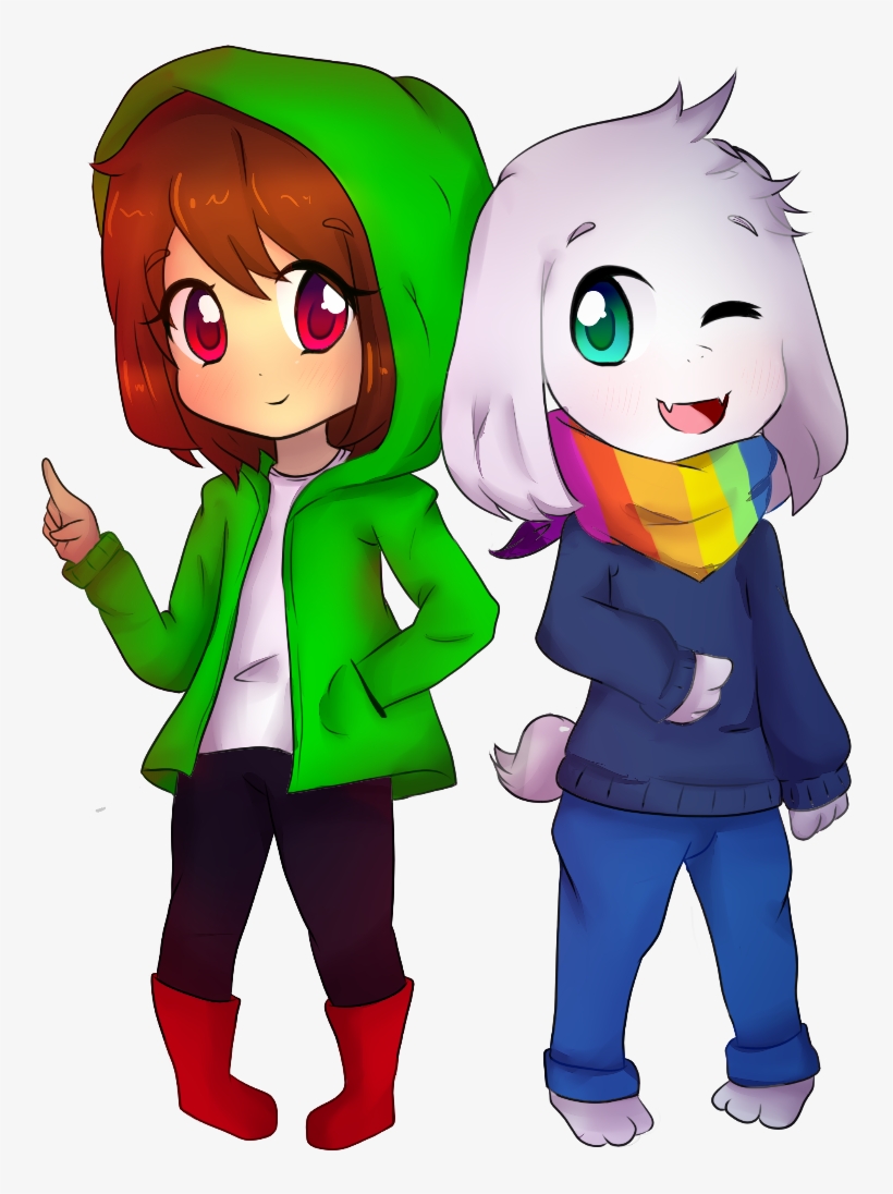 Chara Image - Storyshift Chara And Asriel, transparent png #9809176