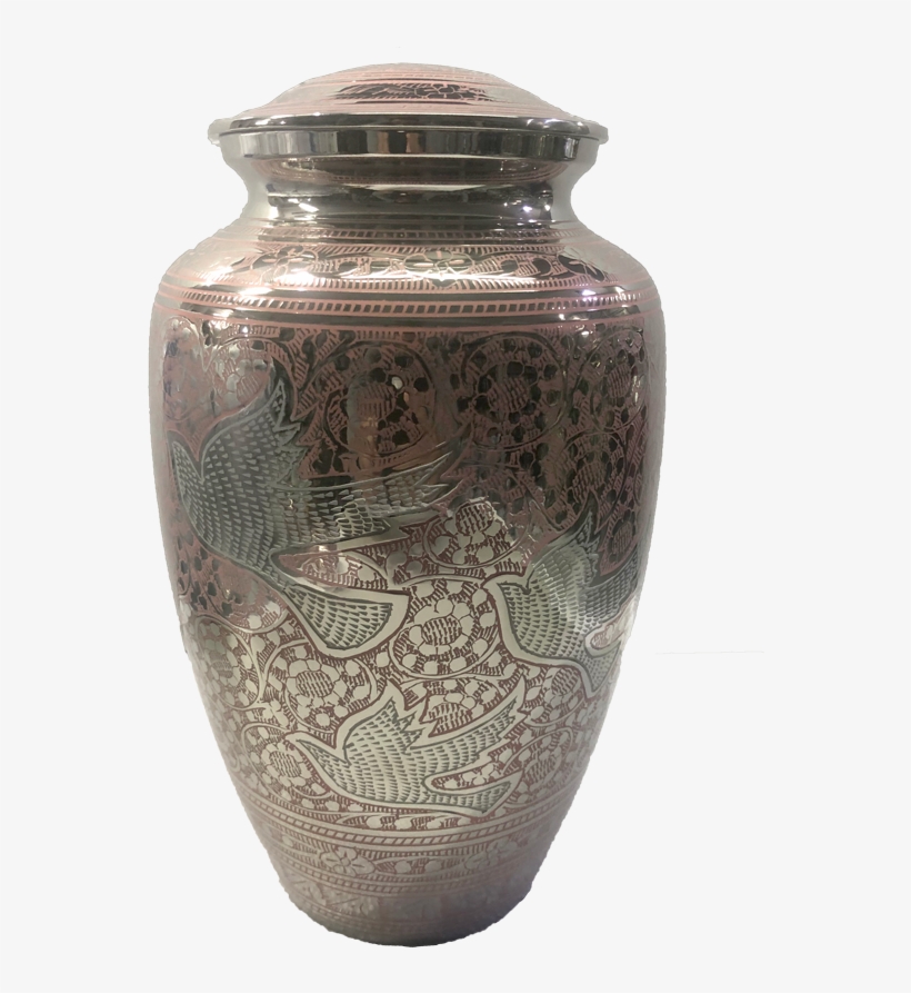 Pink Peaceful Rest Flat Top Brass Urn - Vase, transparent png #9810332