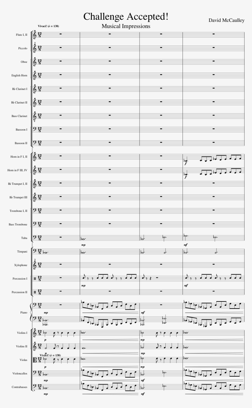Challenge Accepted Sheet Music Composed By David Mccaulley - Number, transparent png #9810629