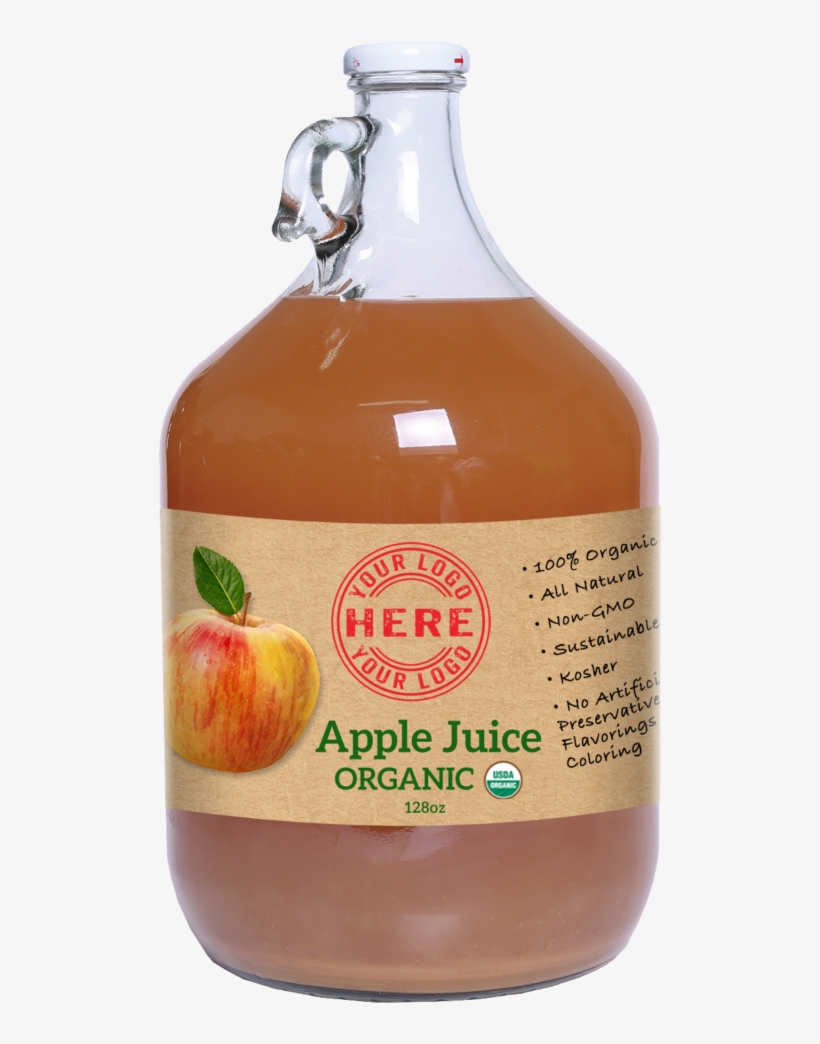 128oz Manzana Organic Apple Juice - Glass Bottle, transparent png #9811944