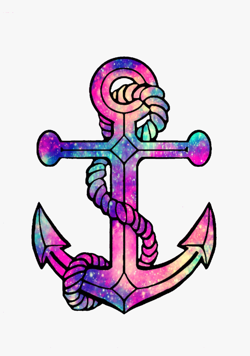 #ftedtickers #anchors #galaxy #glitter #sparkle #anchor - Navy Anchor And Rope, transparent png #9813276