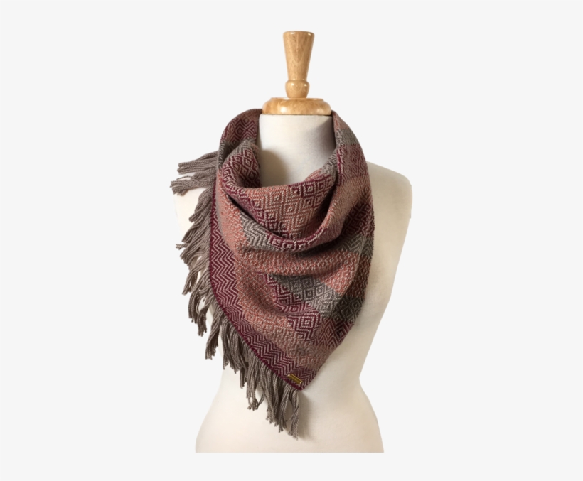 Oxblood, Peach And Charcoal Bandana Scarf K - Scarf, transparent png #9814294