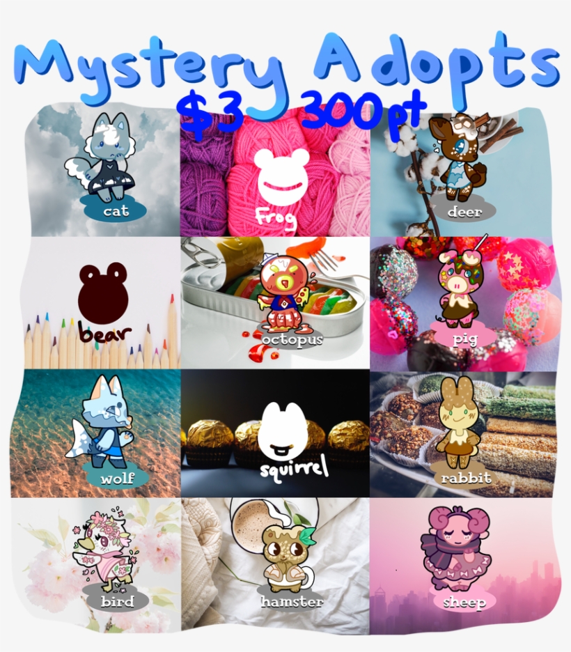 Animal Crossing Villager Mystery Adopts Open Doodlepawss - Cartoon, transparent png #9816080