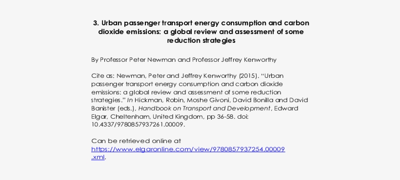 Urban Passenger Transport Energy Consumption And Carbon - Document, transparent png #9816973