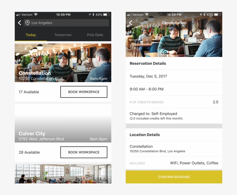 Booking A Workspace From The Book Space Tab - Wework App Book Space, transparent png #9817610