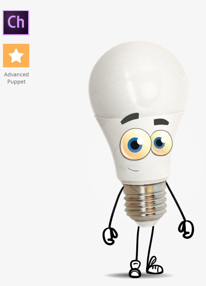 Light Bulb Character Animator Puppet - Cartoon, transparent png #9817655
