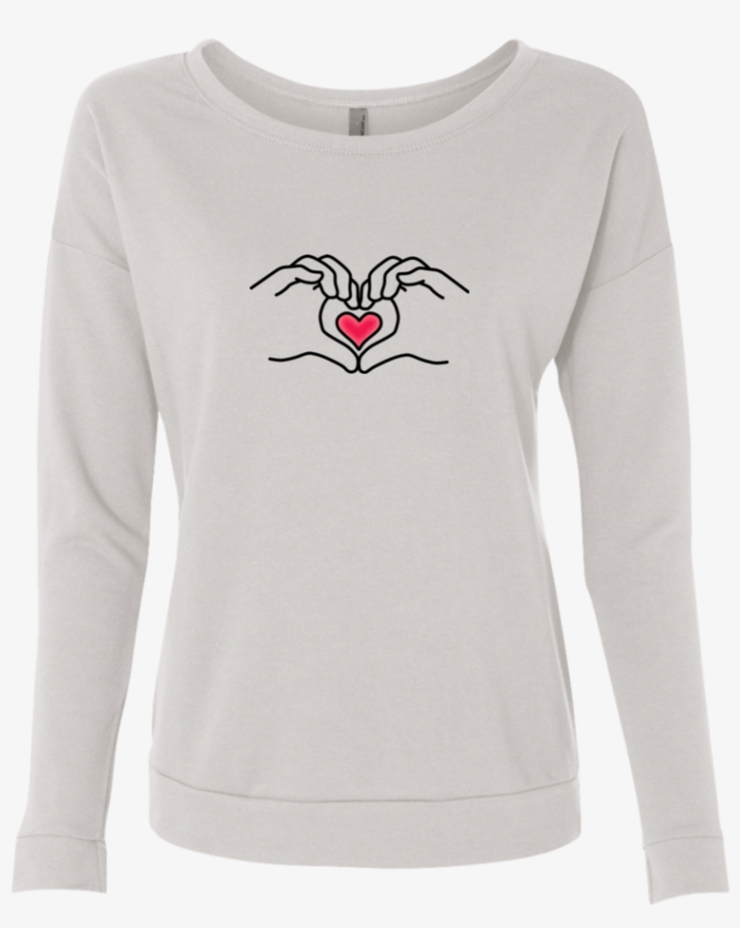 Hand Heart Ladies' French Terry Scoop - Sweatshirt, transparent png #9818477